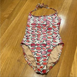 𝅺J.Crew watermelon one piece  swim suit size 6.